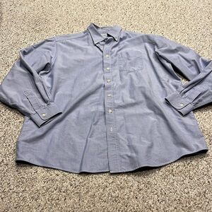 LL Bean Men's 100% Pima Cotton Long Sleeve Button Down Light Blue Size XL Tall